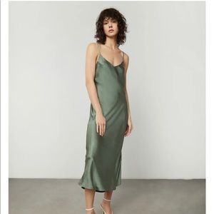 Oak + Fort MIDI Slip Dress M in Sea Spray - NWT